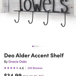  Accent Shelf With Hooks