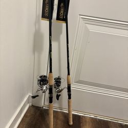 2 Shimano Stradics 4000hg Spinning Combos
