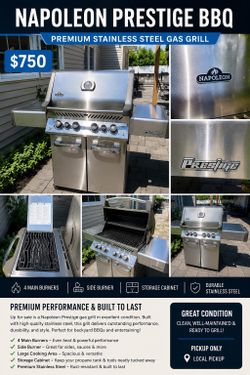 Napoleon Prestige Stainless Steel Gas Grill – Excellent Condition 🔥
