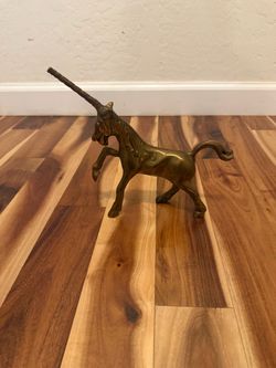 Vintage Brass Unicorn Figurine