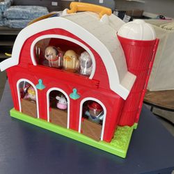 Battat My First Barn Rustic Red Foldable Farm Playset for 18 Months +