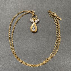 Avon Goldtone Angel Locket Necklace