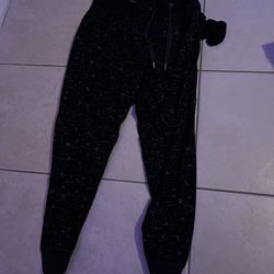 Black/ White Dotted Joggers (small)