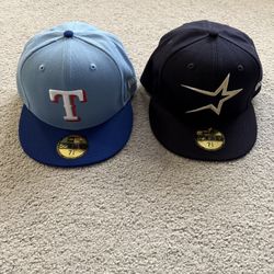 Texas Rangers & Houston Astros New Era 59Fifty MLB Fitted Hats NWT