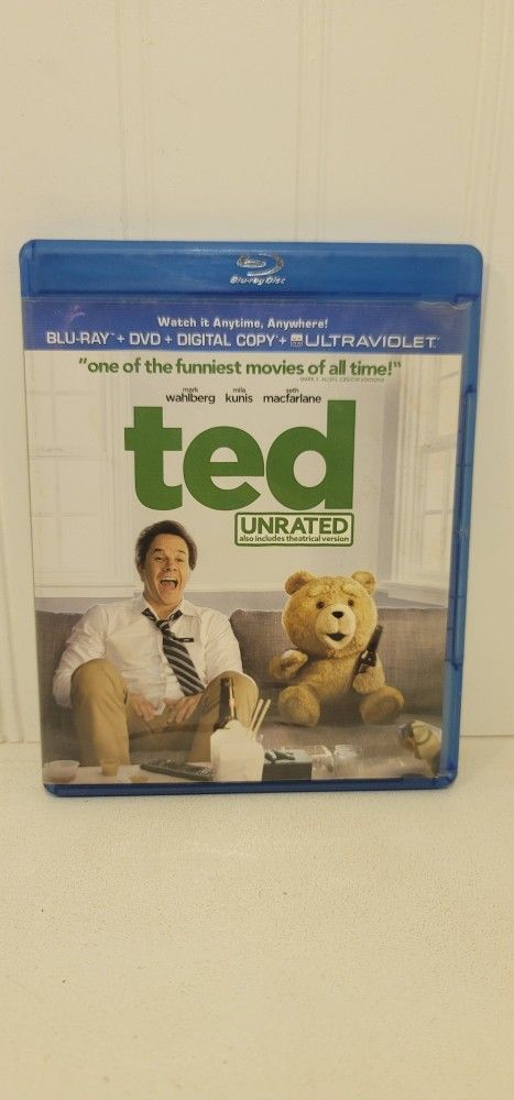 $5 BLU RAY MOVIE. TED. BLU RAY / DVD ONLY. NO DIGITAL. $5 OR TRADE FOR A MOVIE TITLE I DO NOT ALREADY OWN.
