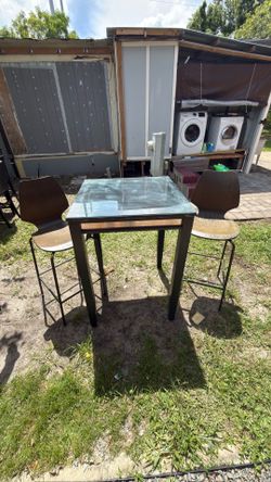 3-Piece Dining Set Table & 2 Chairs Used - Needs Refinishing/Paint Touch-Up