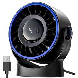 Small Fan - 5 Inch Mini Personal Fan, 4 Speeds, Strong Airflow, 360° Adjustable Tilt.