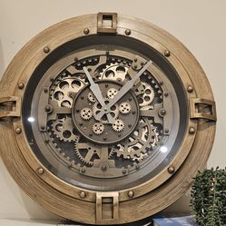 Howard Miller Antique Brass Gears Wall Clock 23.5" Round