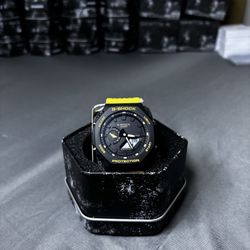 Casio G-Shock GA-2100 Black Watch with Yellow Strap - New