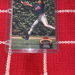 Top stadium club Deion sanders baseball card 