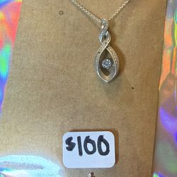 GORGEOUS Kay Jewelers Sterling Necklace with .35 TCW Natural Diamonds! 22”