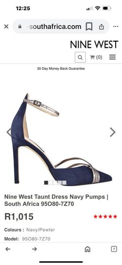 Nine West Pumps Stiletto High heels Shoes Blue Closed Toe Size 7 Genuine