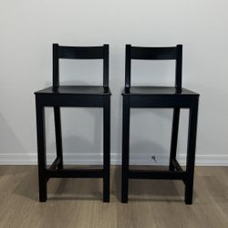 NORDVIKEN Bar stool with backrest, black, 24 3/8 "