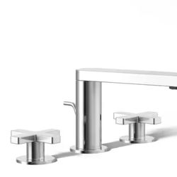 KOHLER Composed 8 in. Widespread 2-Handle Cross Handle Bathroom Faucet with Drain in Polished Chrome