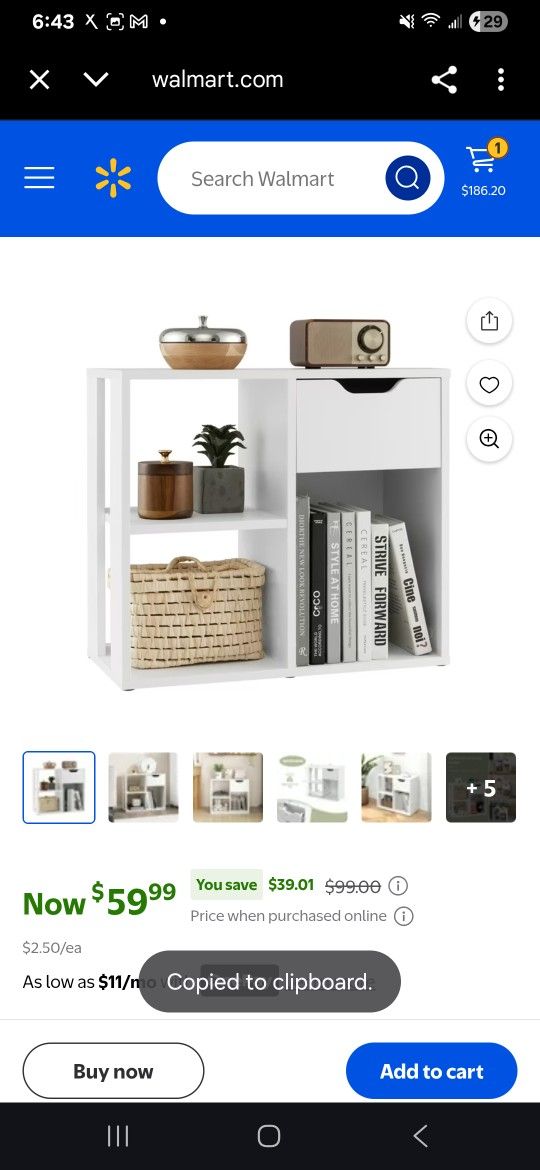 Costway 3-Cube Bookcase Organizer with 2-tier Wooden Storage Shelf & Pull-out Drawer