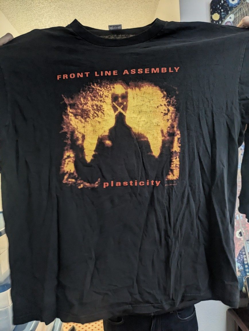 Vintage Original Front Line Assembly Plasticity Sonic Death Long Sleeve Shirt 1996 XL