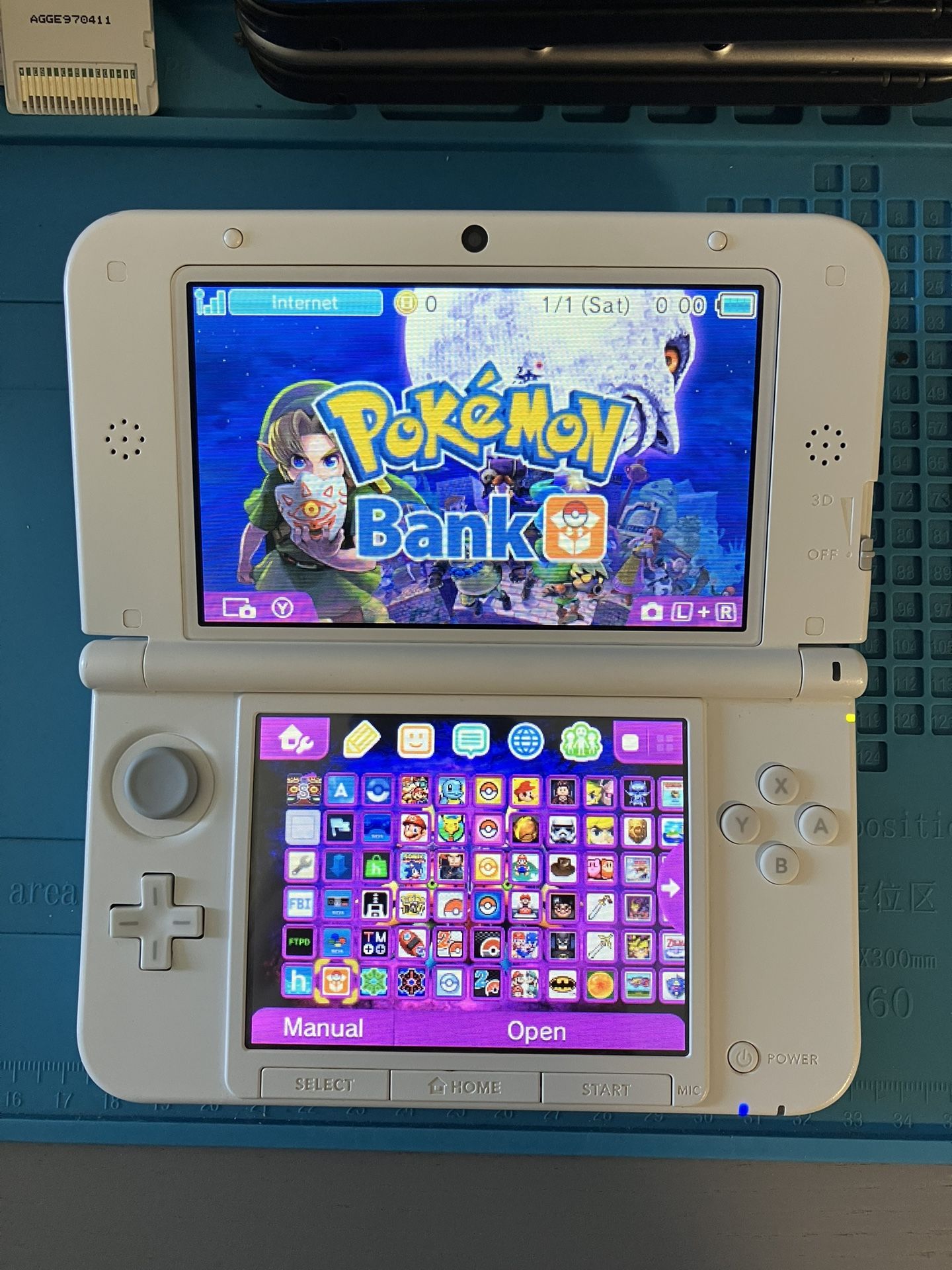 Nintendo Mint 3DS XL With Pokemon Bank, Pokemon DS, Stylus, 64 GB SD Card