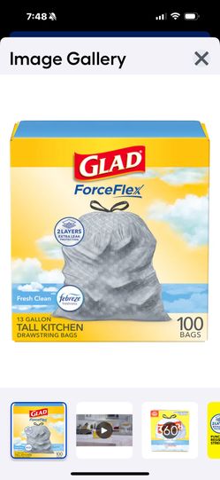 ForceFlex 13 Gallons Gebreze Fresh Clean White Indoor Plastic Bags