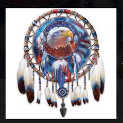 New- The Bradford Exchange - Spirit of Freedom American Eagle Dreamcatcher