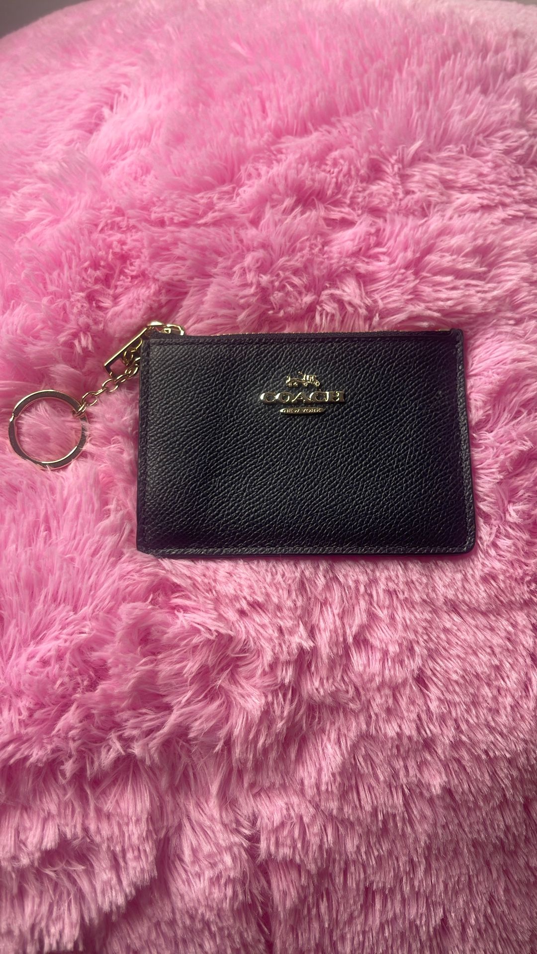 Coach Wallet Keychain NAVY Blue And Gold