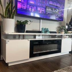 Fireplace TV stand with Led Lights