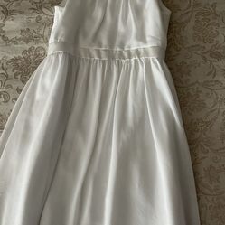 DAVID’S BRIDAL GIRLS SIZE 10 WHITE DRESS BRIDESMAID FLOWER GIRL PAGEANT FANCY - BEAUTIFUL CONDITION!