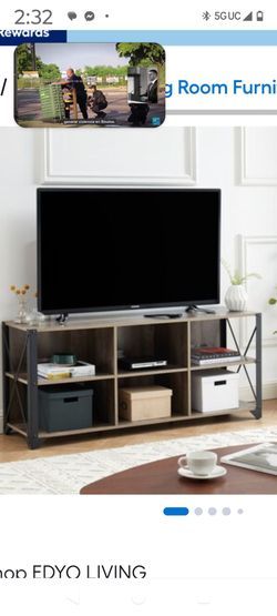 EDYO LIVING Modern/Contemporary Gray Walnut 55.12-in W TV stand (