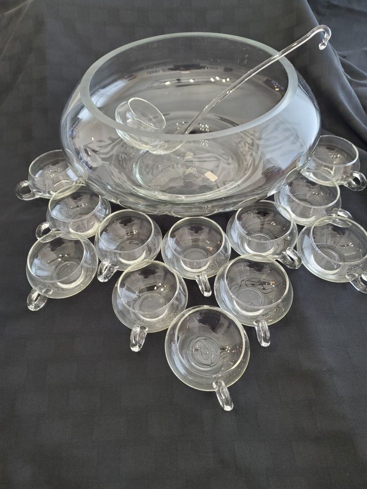 Punch bowl set glass
