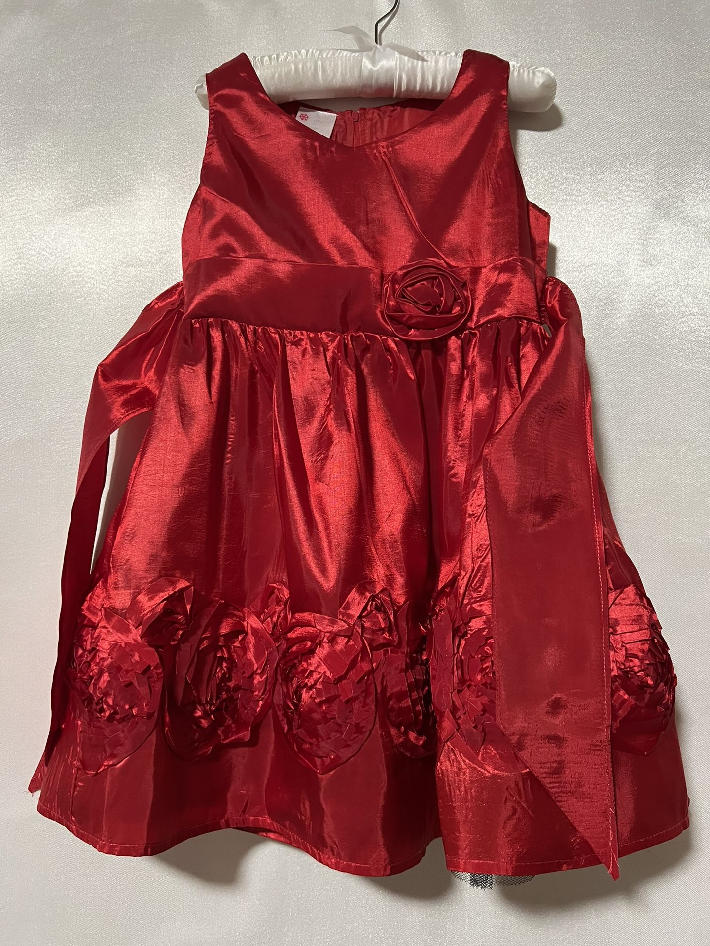 Beautiful Red Satin Party Beautiful Dress For Girls Size 6