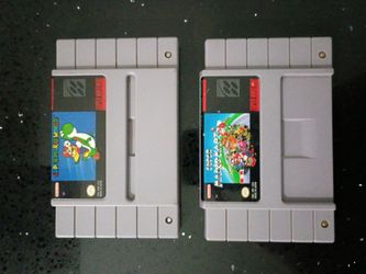 Super Mario World & Super Mario Kart SNES Cartridges