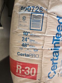 Certainteed R30 Unfaced Fiberglass Insulation Batt 24 in. x 48 in.