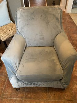 Blue Velvet Chair Cover