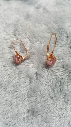 925 silver earrings rose gold tone
