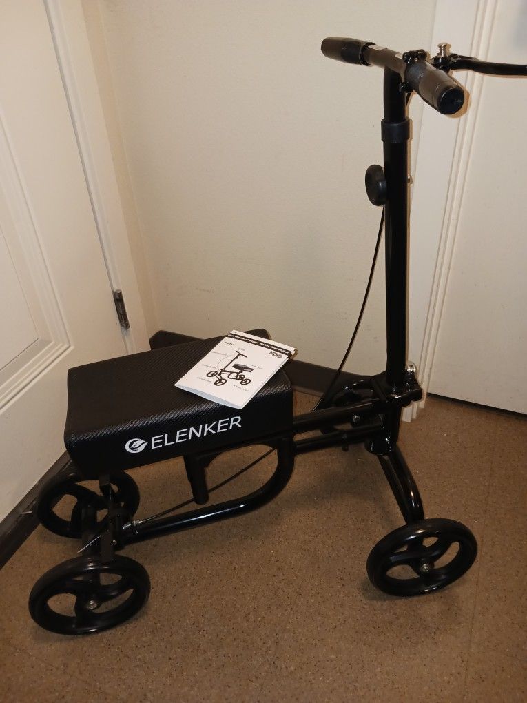 Knee Bike Elenker Brand, It features ○ Memory Foam 🌊 Seat 💺 & Dual Handbrake w, Single Hand Lever Black Beauty 👌 Never Used!+ Good Price