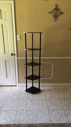 5-Tier Black Corner Shelf Stand
