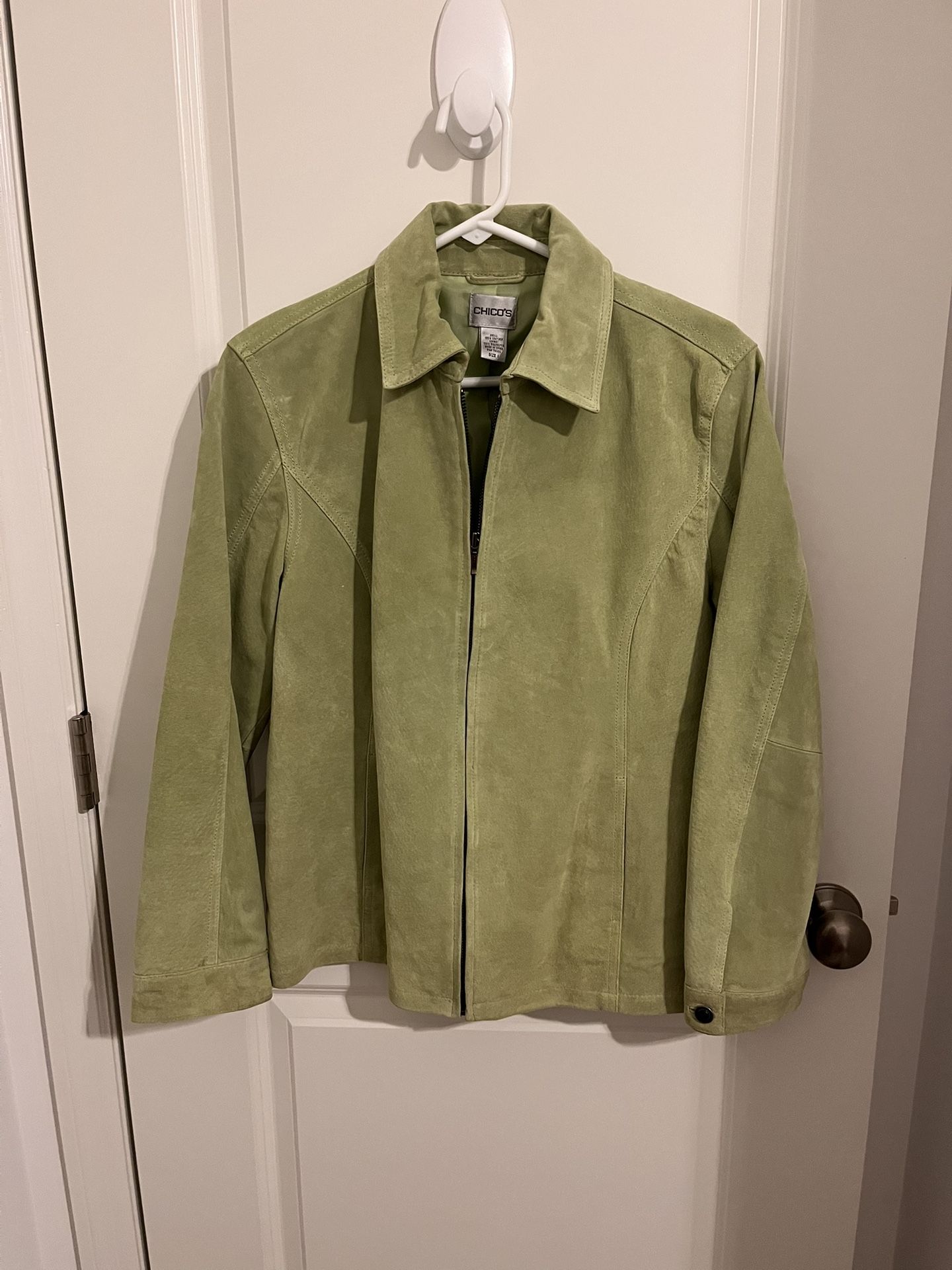 Women’s Suede Jacket With Zipper- Size L