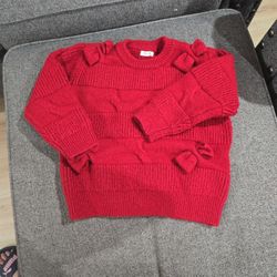 Thick Knitted Red Color Long Sleeve Like New Size 4