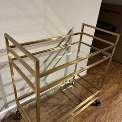 Glass and Gold Bar Cart ~MOVING SALE~