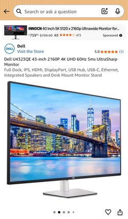 Dell 43” 4k 60Hz Monitor