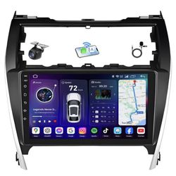 Car Stereo Radio Toyota Camry 2012-2014, Wireless CarPlay Android Auto, Bluetooth, GPS, 10 Inch Touch Screen Head Units, Navigation, Backup Camera