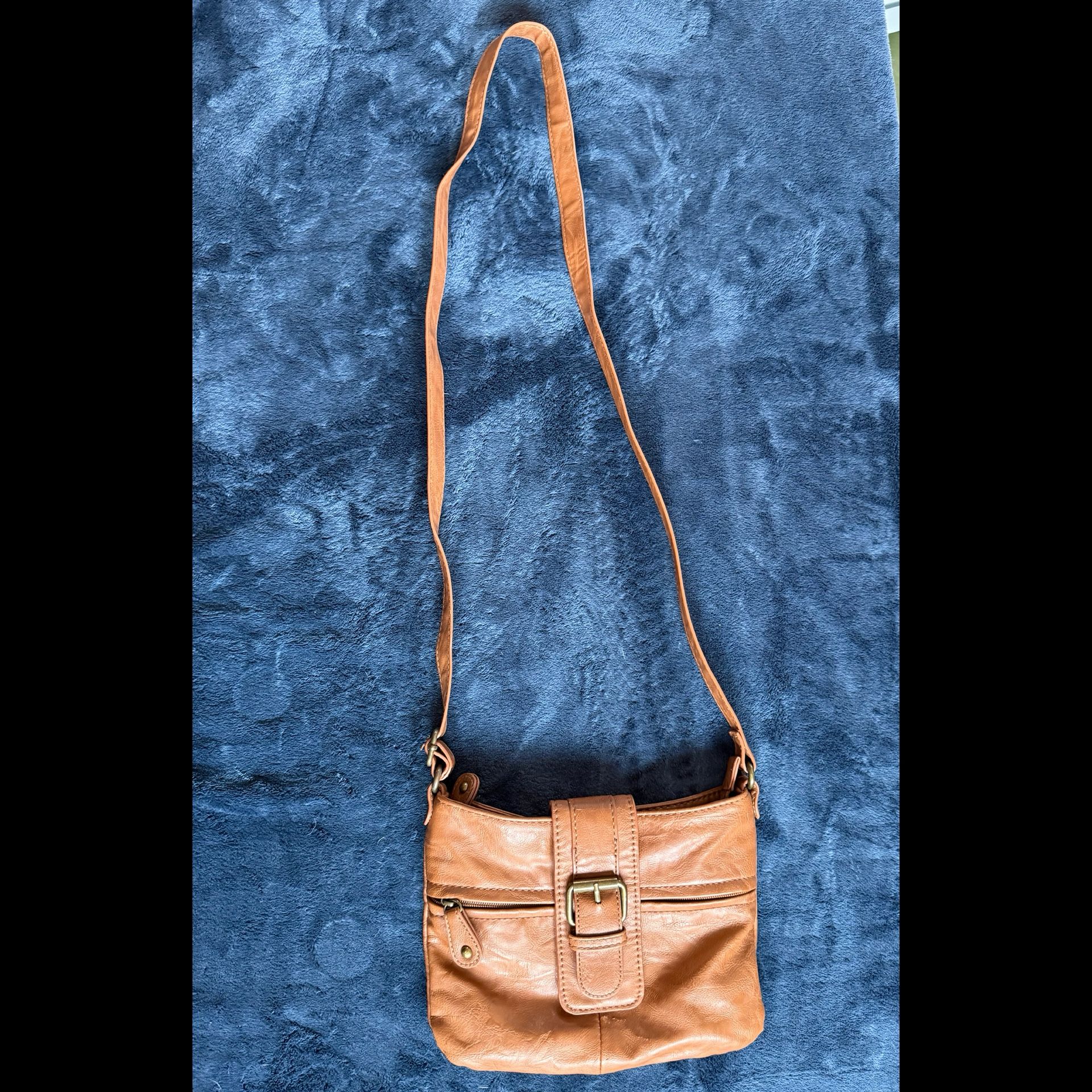 Brown faux Leather Crossbody Purse