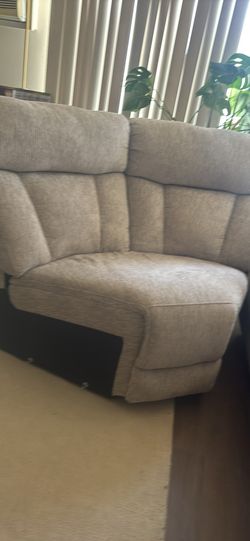 Gray Fabric Corner Sofa Section wedge