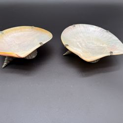 Set Of 2 Maitland Smith Mother Of Pearl Caviar Dish 