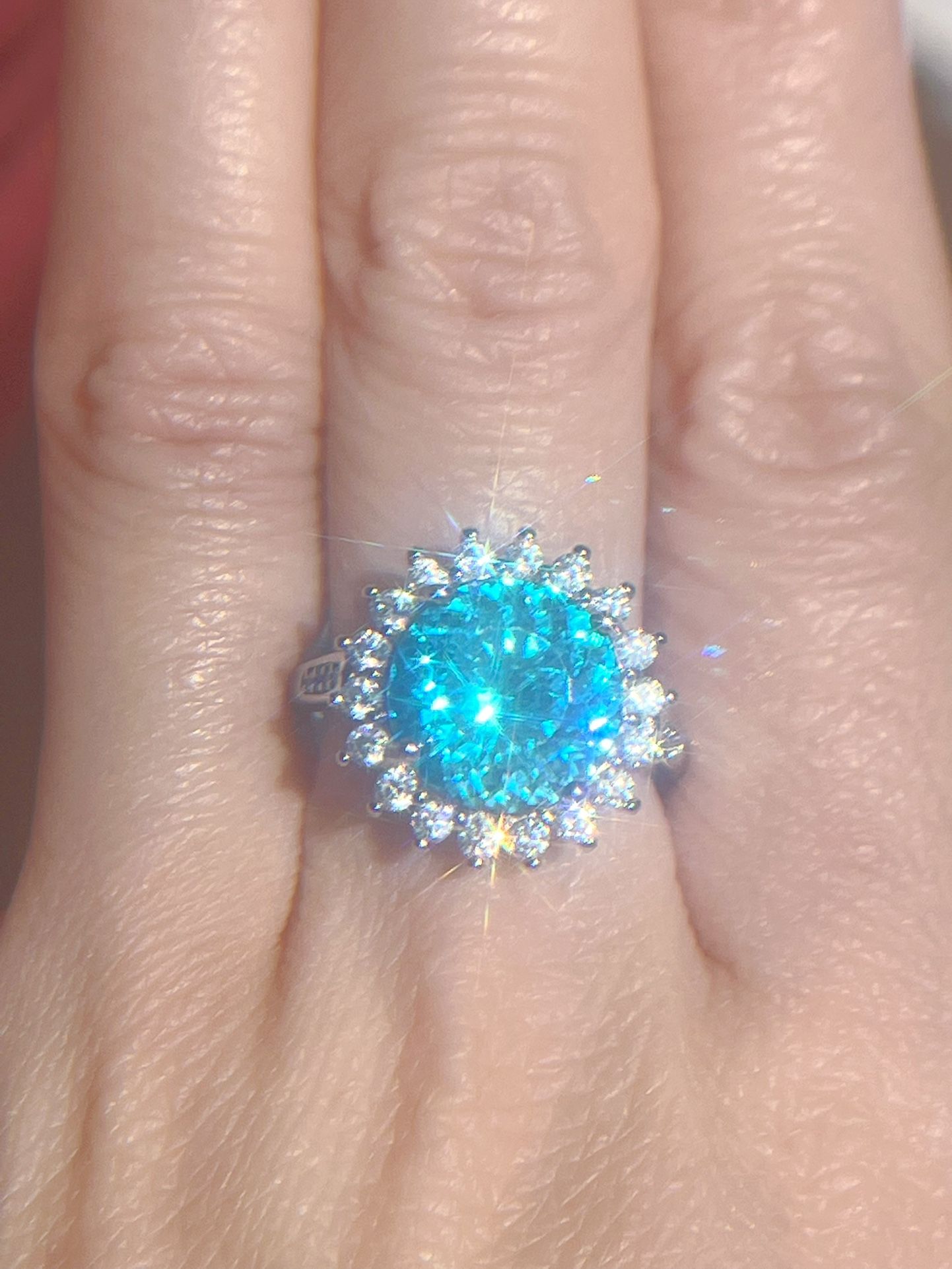 5ct Round Cut Lab-created Diamonds Ring/ Platinum PT950 sparkle ring