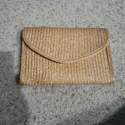 Woven Straw Envelope Clutch Bag / Purse