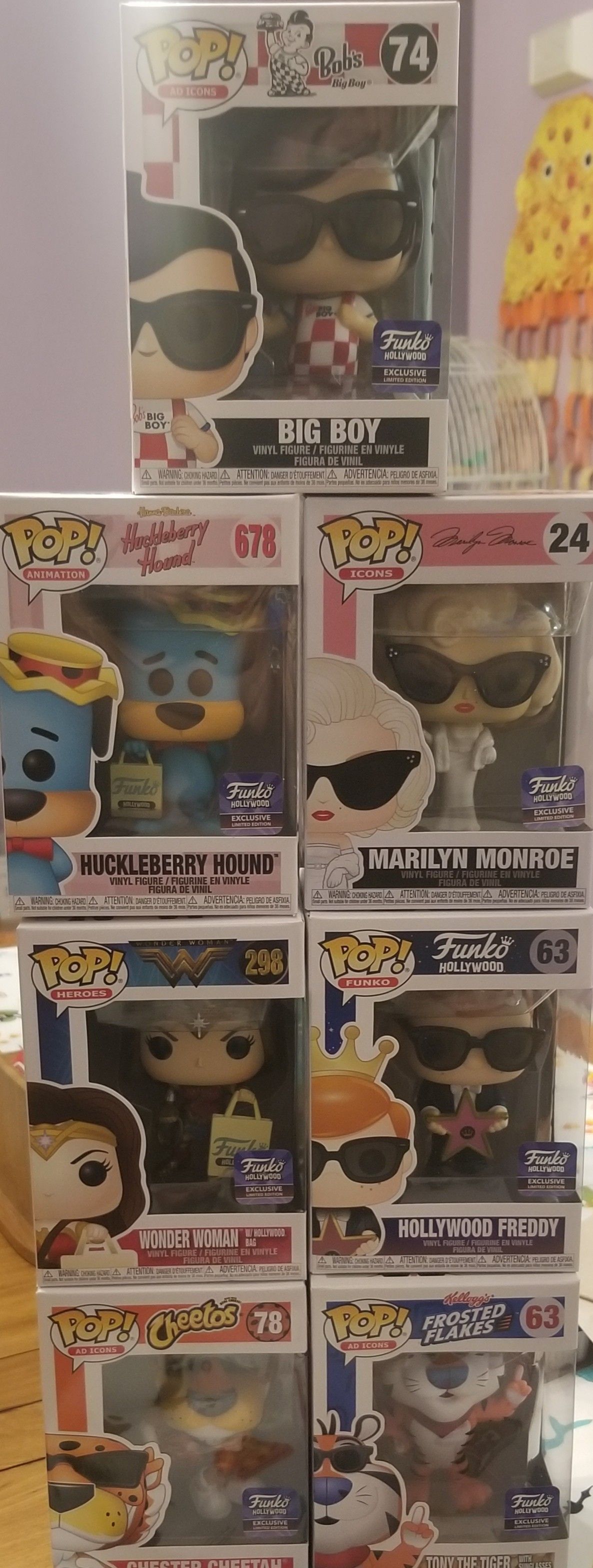 Funko Hollywood Exclusive pop pops all 7