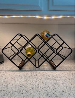 Black Metal Countertop Wine Rack