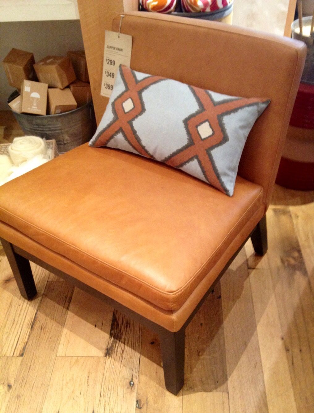 West elm online leather slipper chair