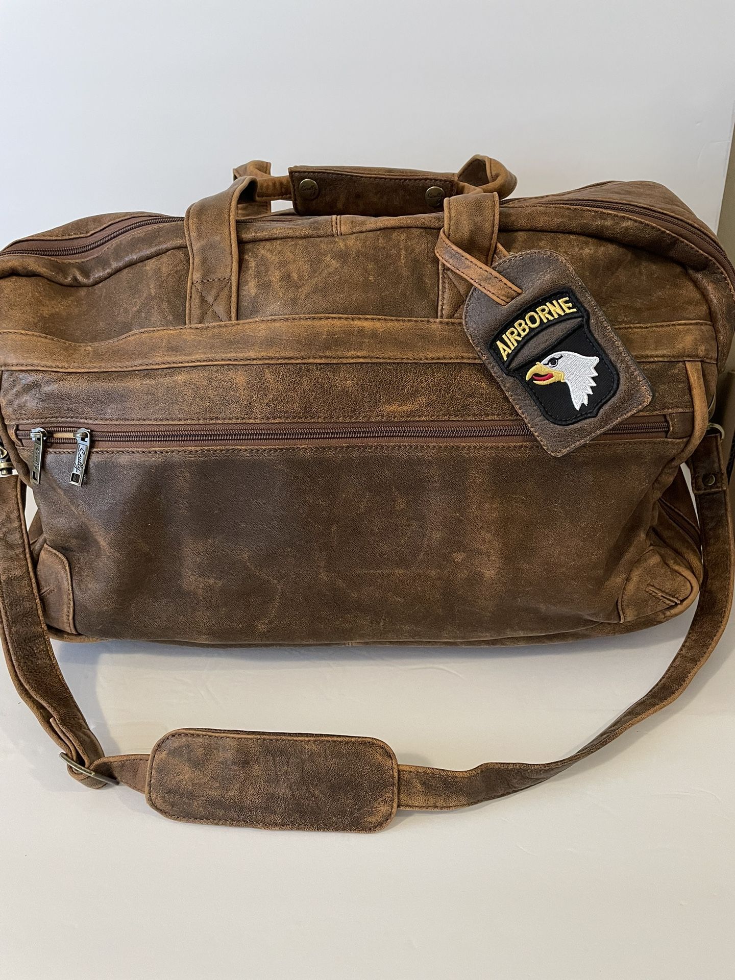 SCULLY Airborn Aero Squadron Lamb Leather Travel Carry-on Duffle Bag