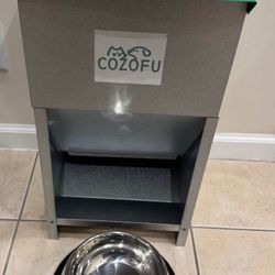 COZOFU Automatic Gravity-Fed Dog Feeder Galvanized Steel Indoor/ Outdoor Pet Food Station Dispenser